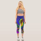 Summerrainbow , Abstrakt 3D Rainbowart Capri Leggings (Vorderseite)