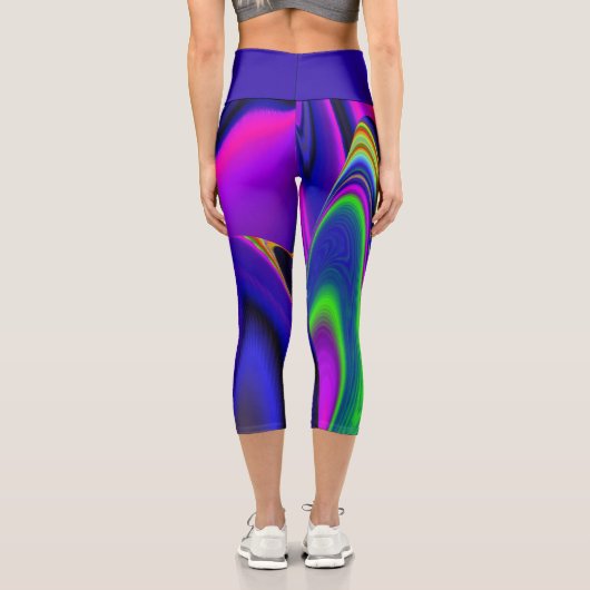 Summerrainbow , Abstrakt 3D Rainbowart Capri Leggings (Rückseite)