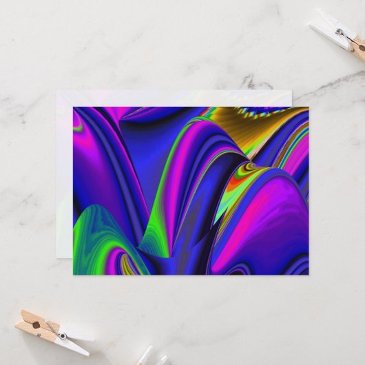 Summerrainbow , Abstrakt 3D Rainbowart Einladung (Vorderseite/Rückseite Beispiel)