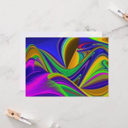 Summerrainbow , Abstrakt 3D Rainbowart Einladung (Vorderseite/Rückseite Beispiel)