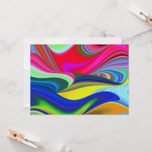 Summerrainbow , Abstrakt 3D Rainbowart Einladung (Vorderseite/Rückseite Beispiel)