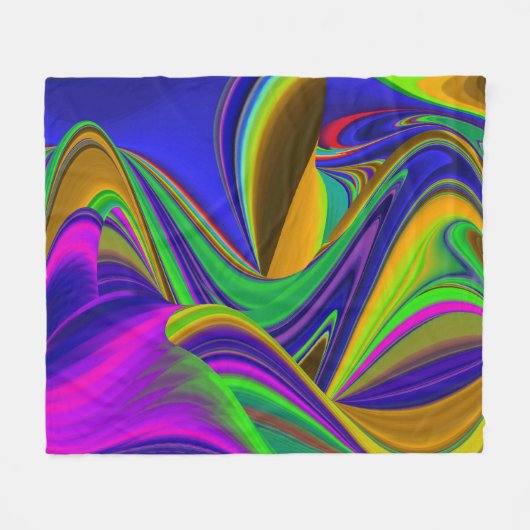 Summerrainbow , Abstrakt 3D Rainbowart Fleecedecke (Vorderseite (Horizontal))