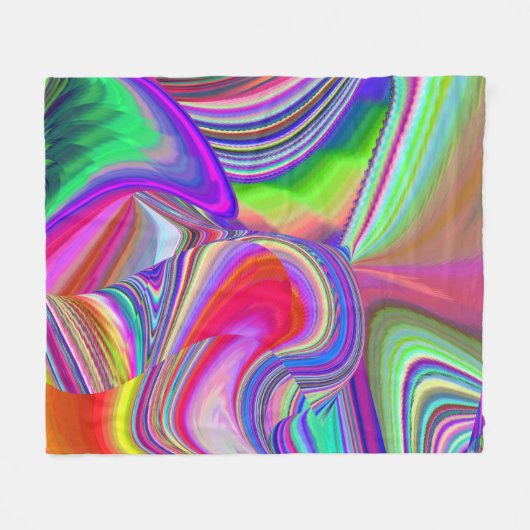 Summerrainbow , Abstrakt 3D Rainbowart Fleecedecke (Vorderseite (Horizontal))