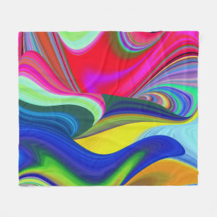 Summerrainbow , Abstrakt 3D Rainbowart Fleecedecke