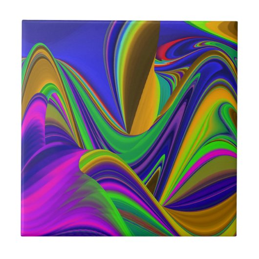 Summerrainbow , Abstrakt 3D Rainbowart Fliese (Vorderseite)