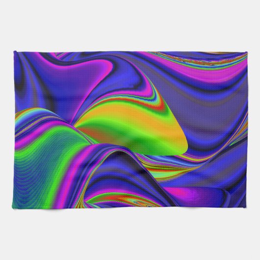 Summerrainbow , Abstrakt 3D Rainbowart Geschirrtuch (Horizontal)