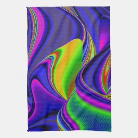 Summerrainbow , Abstrakt 3D Rainbowart Geschirrtuch (Vertikal)