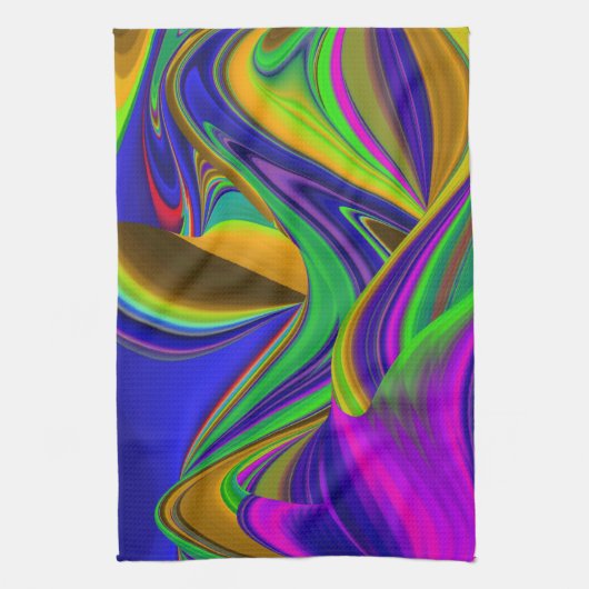 Summerrainbow , Abstrakt 3D Rainbowart Geschirrtuch (Vertikal)