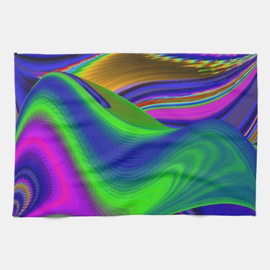 Summerrainbow , Abstrakt 3D Rainbowart Geschirrtuch (Horizontal)