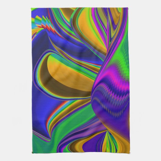 Summerrainbow , Abstrakt 3D Rainbowart Geschirrtuch (Vertikal)