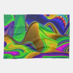 Summerrainbow , Abstrakt 3D Rainbowart Geschirrtuch