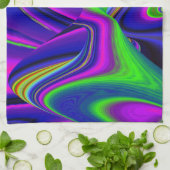 Summerrainbow , Abstrakt 3D Rainbowart Geschirrtuch (Gefaltet)