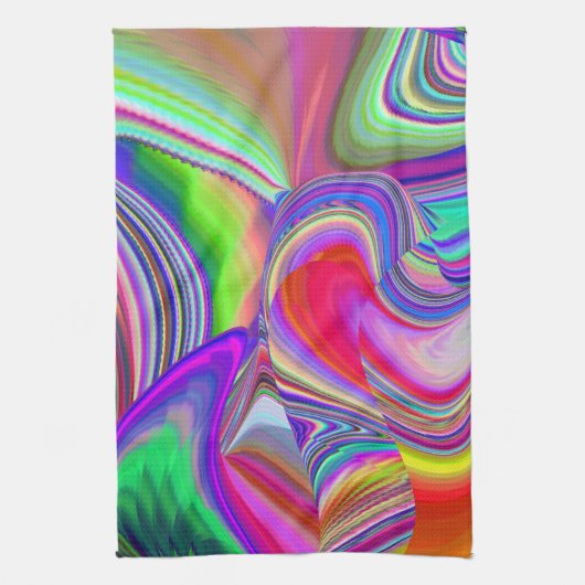 Summerrainbow , Abstrakt 3D Rainbowart Geschirrtuch (Vertikal)