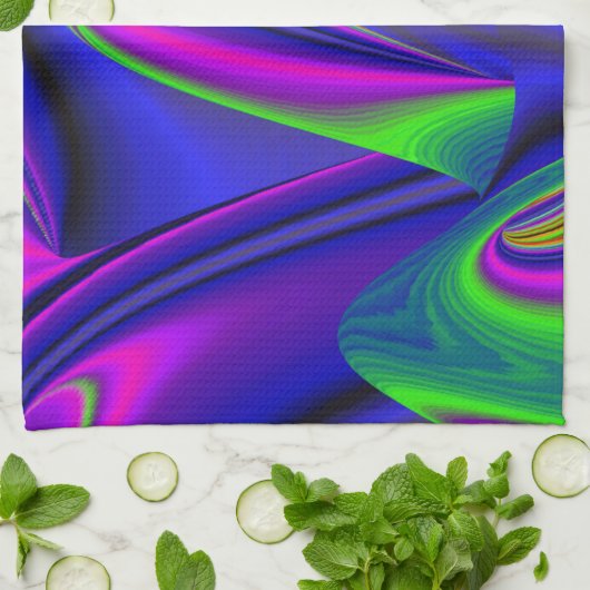 Summerrainbow , Abstrakt 3D Rainbowart Geschirrtuch (Gefaltet)