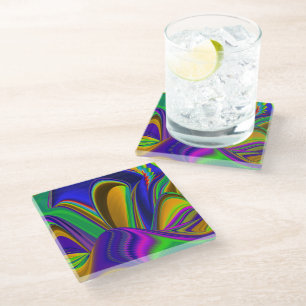Summerrainbow , Abstrakt 3D Rainbowart Glasuntersetzer