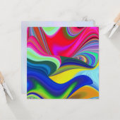 Summerrainbow , Abstrakt 3D Rainbowart Karte (Vorderseite/Rückseite Beispiel)