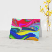 Summerrainbow , Abstrakt 3D Rainbowart Karte (Gelbe Blume)
