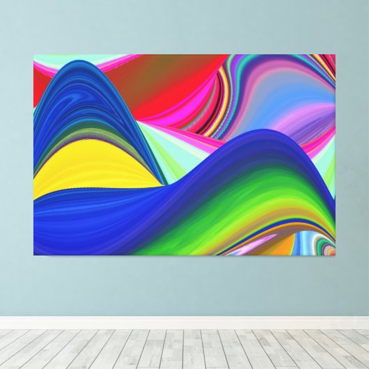 Summerrainbow , Abstrakt 3D Rainbowart Leinwanddruck (Insitu (Holzboden))