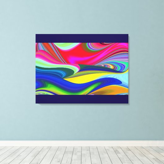 Summerrainbow , Abstrakt 3D Rainbowart Leinwanddruck (Insitu (Holzboden))