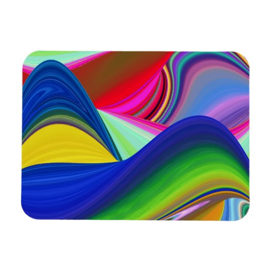 Summerrainbow , Abstrakt 3D Rainbowart Magnet (Horizontal)