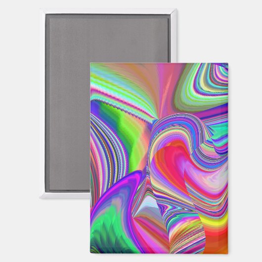 Summerrainbow , Abstrakt 3D Rainbowart Magnet (Vorderseite/Rückseite)