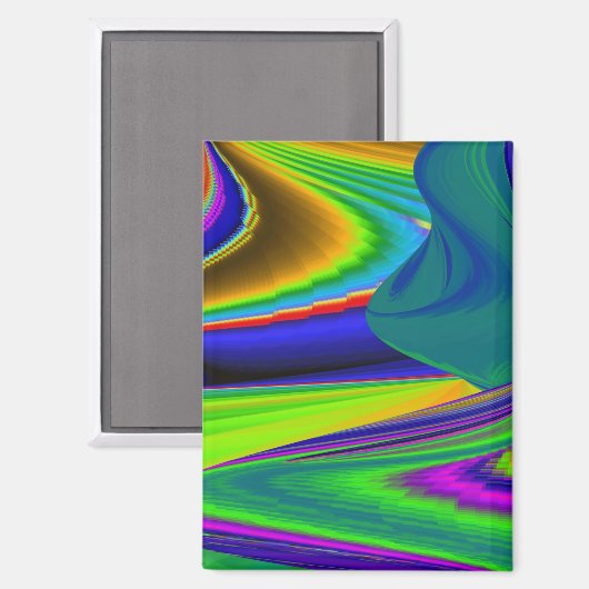 Summerrainbow , Abstrakt 3D Rainbowart Magnet (Vorderseite/Rückseite)