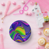 Summerrainbow , Abstrakt 3D Rainbowart Pappteller (Party)