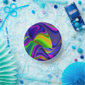 Summerrainbow , Abstrakt 3D Rainbowart Pappteller (Party)
