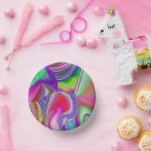 Summerrainbow , Abstrakt 3D Rainbowart Pappteller (Party)