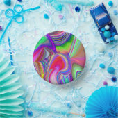 Summerrainbow , Abstrakt 3D Rainbowart Pappteller (Party)