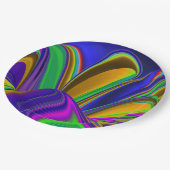 Summerrainbow , Abstrakt 3D Rainbowart Pappteller (Schrägansicht)
