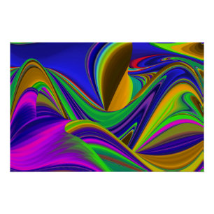 Summerrainbow , Abstrakt 3D Rainbowart Poster
