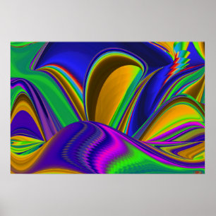 Summerrainbow , Abstrakt 3D Rainbowart Poster