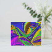 Summerrainbow , Abstrakt 3D Rainbowart RSVP Karte (Stehend Vorderseite)