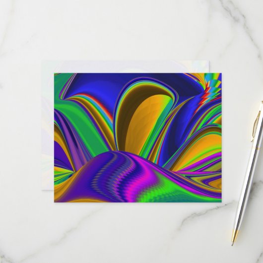 Summerrainbow , Abstrakt 3D Rainbowart RSVP Karte (Vorderseite/Rückseite Beispiel)