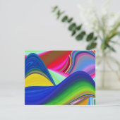 Summerrainbow , Abstrakt 3D Rainbowart RSVP Karte (Stehend Vorderseite)