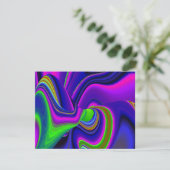 Summerrainbow , Abstrakt 3D Rainbowart RSVP Karte (Stehend Vorderseite)