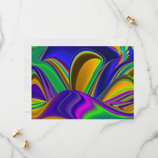 Summerrainbow , Abstrakt 3D Rainbowart Save The Date (Vorderseite/Rückseite Beispiel)