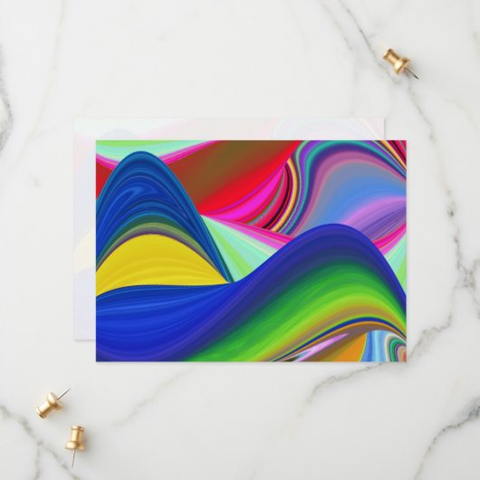 Summerrainbow , Abstrakt 3D Rainbowart Save The Date (Vorderseite/Rückseite Beispiel)