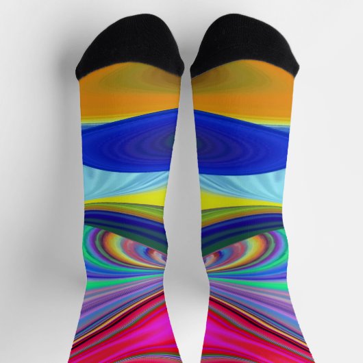 Summerrainbow , Abstrakt 3D Rainbowart Socken (Oben)