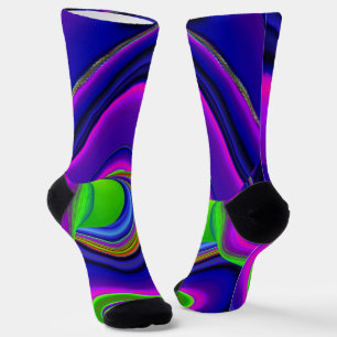 Summerrainbow , Abstrakt 3D Rainbowart Socken
