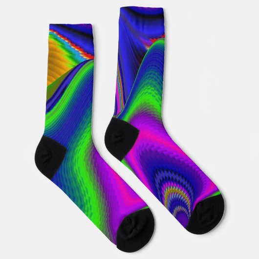 Summerrainbow , Abstrakt 3D Rainbowart Socken (Rechts)