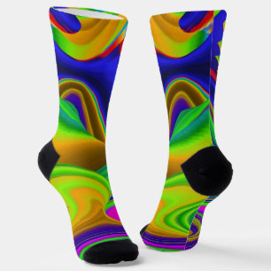 Summerrainbow , Abstrakt 3D Rainbowart Socken