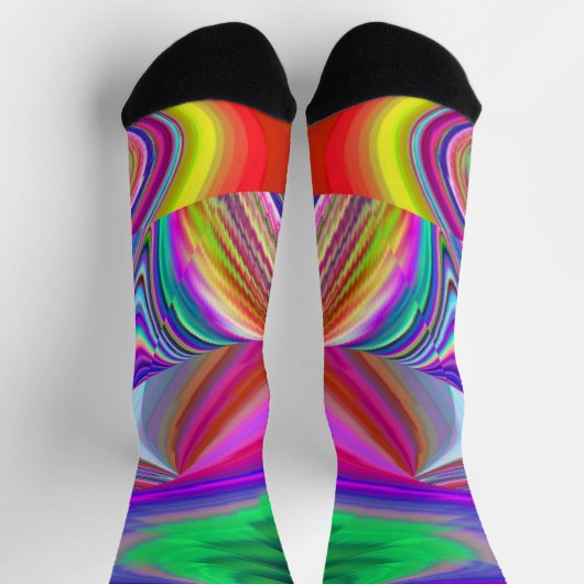 Summerrainbow , Abstrakt 3D Rainbowart Socken (Oben)