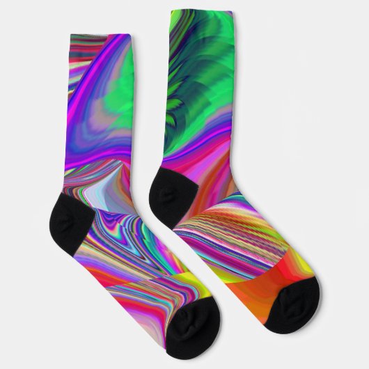 Summerrainbow , Abstrakt 3D Rainbowart Socken (Rechts)
