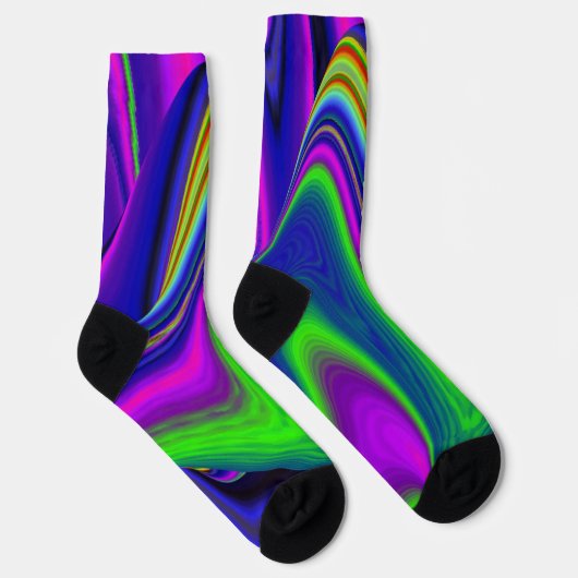 Summerrainbow , Abstrakt 3D Rainbowart Socken (Rechts)