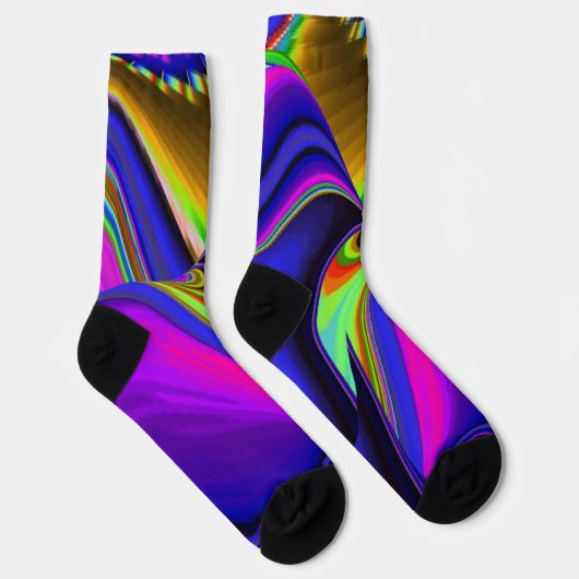 Summerrainbow , Abstrakt 3D Rainbowart Socken (Rechts)