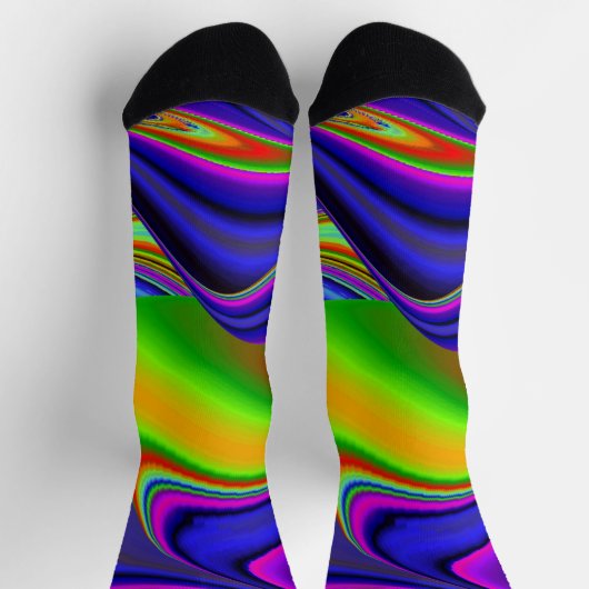 Summerrainbow , Abstrakt 3D Rainbowart Socken (Oben)