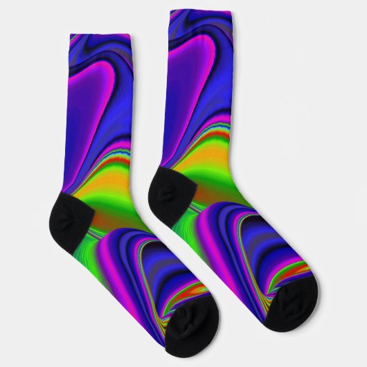 Summerrainbow , Abstrakt 3D Rainbowart Socken (Rechts)