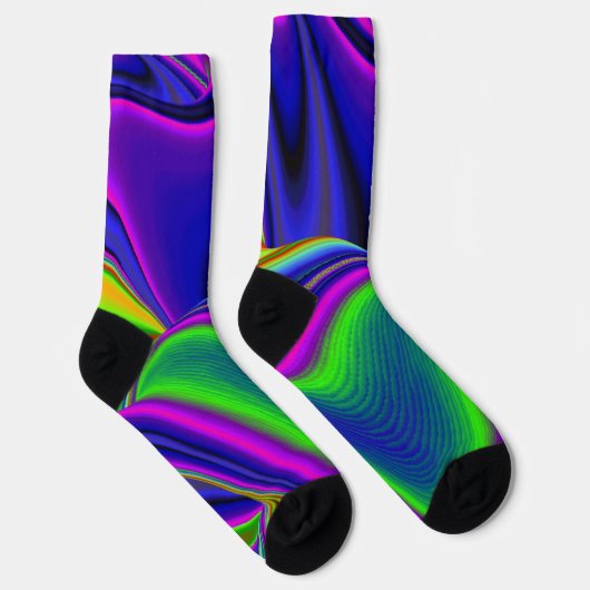 Summerrainbow , Abstrakt 3D Rainbowart Socken (Rechts)